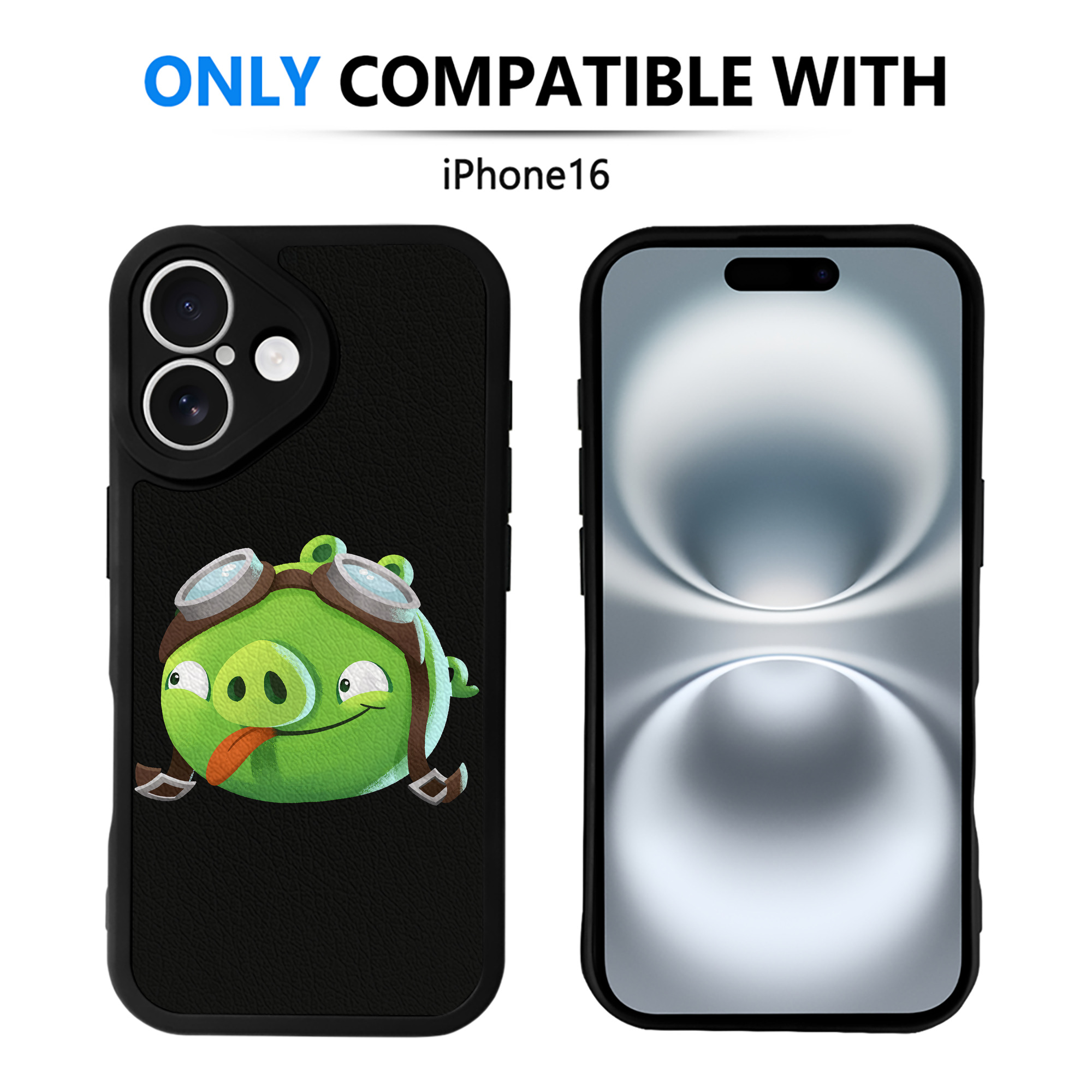 （画像用） Angry Birds アングリーバード 【iPhone 16シリーズ対応】シリコンスマホケース（レザー調） 材質：シリコン